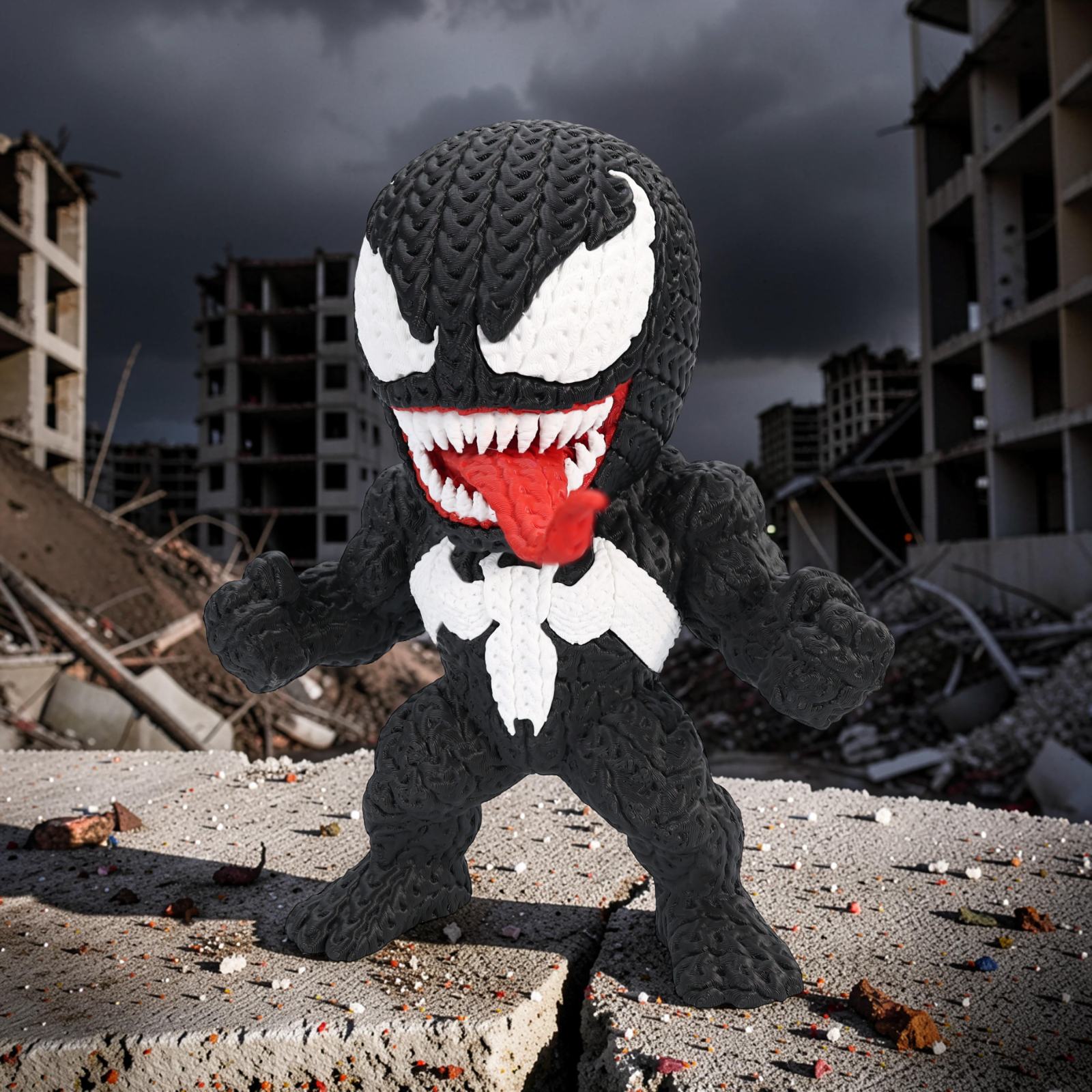 Statuetta Supereroe Stile Cartoon 20cm | Action Figure Decorativa | Venom, vista 2