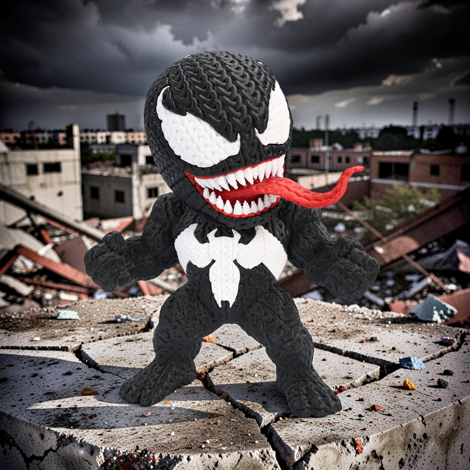 Statuetta Supereroe Stile Cartoon 20cm | Action Figure Decorativa | Venom, vista 7