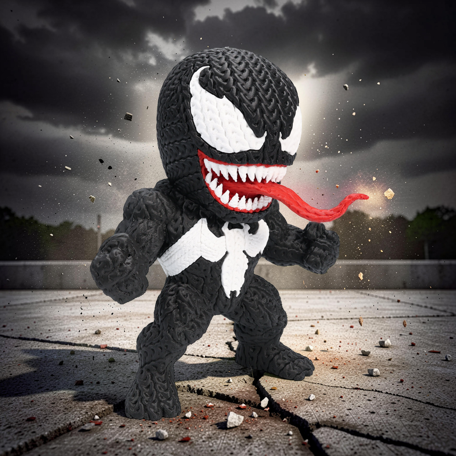 Statuetta Supereroe Stile Cartoon 20cm | Action Figure Decorativa | Venom, vista 5