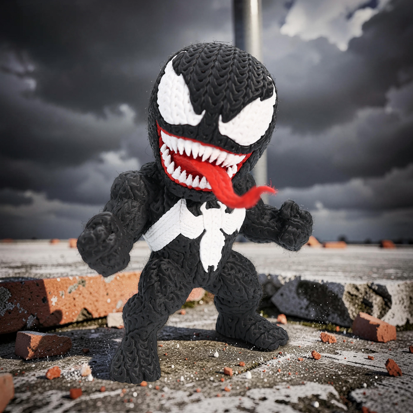 Statuetta Supereroe Stile Cartoon 20cm | Action Figure Decorativa | Venom, vista 6