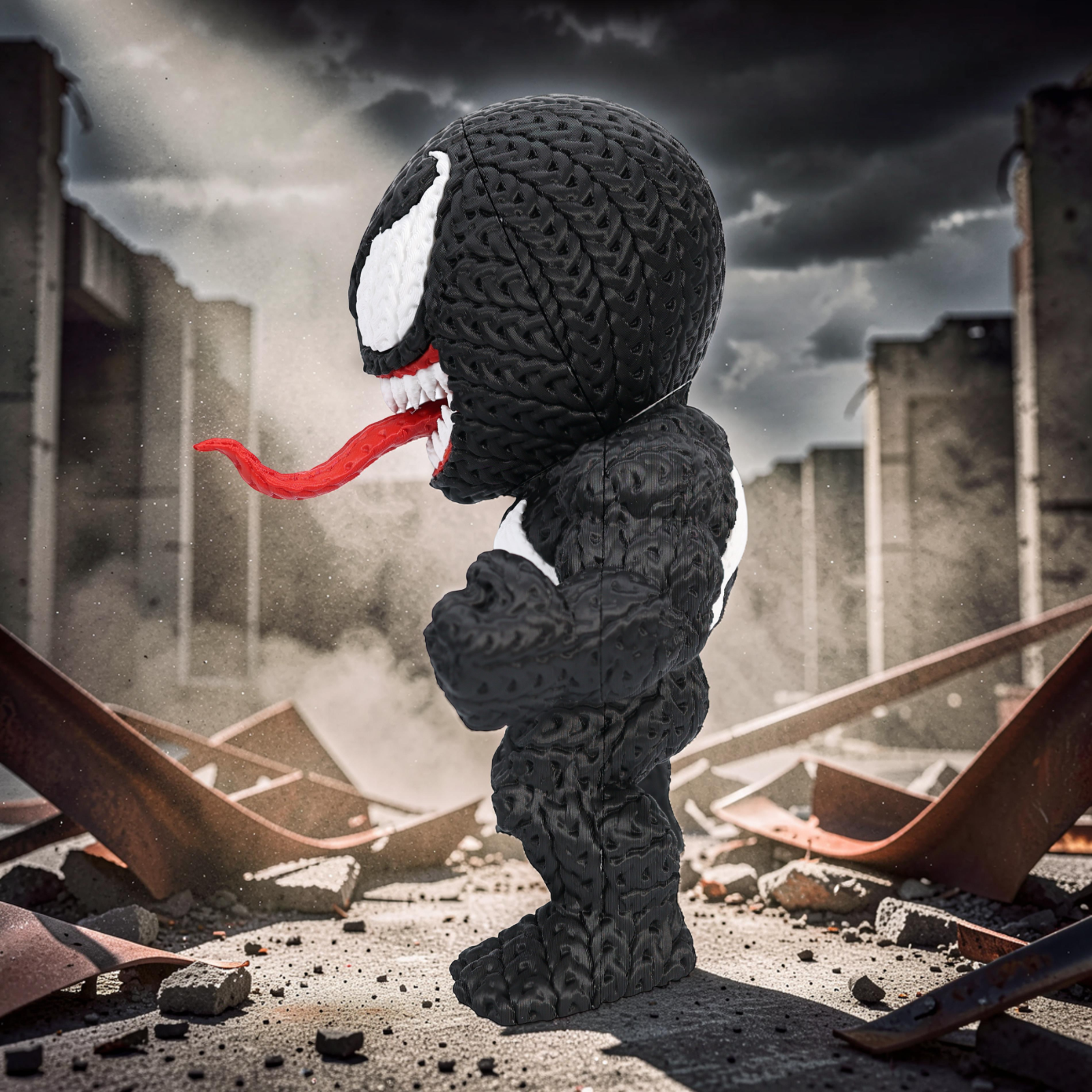Statuetta Supereroe Stile Cartoon 20cm | Action Figure Decorativa | Venom, vista 3