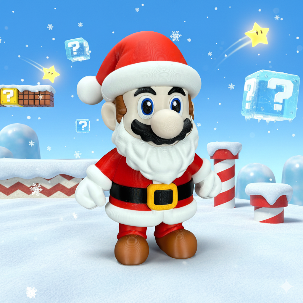 Statuetta 20cm | Action Figure Decorativa | Super Mario Natale, vista 4