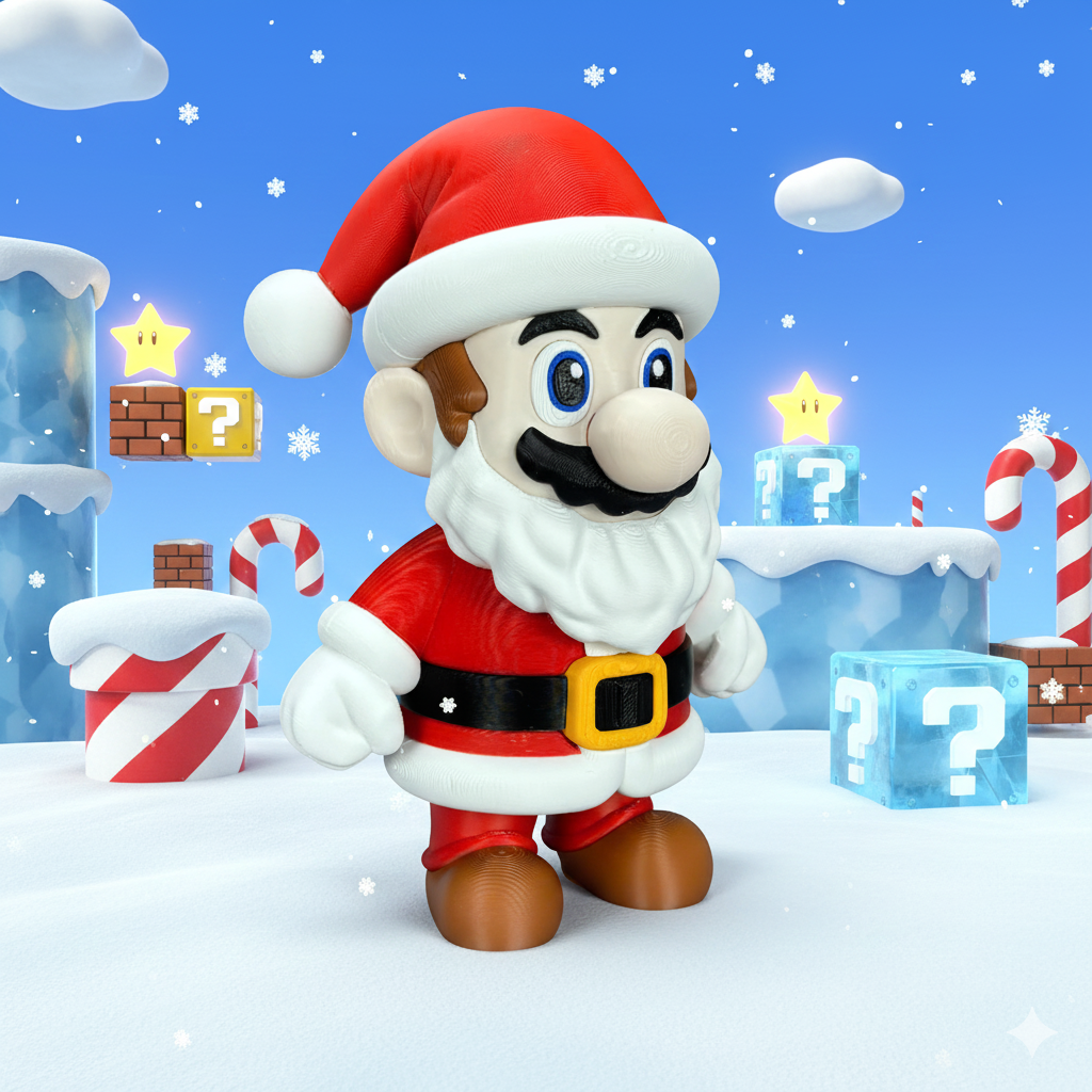 Statuetta 20cm | Action Figure Decorativa | Super Mario Natale, vista 3