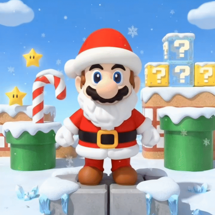 Statuetta 20cm | Action Figure Decorativa | Super Mario Natale