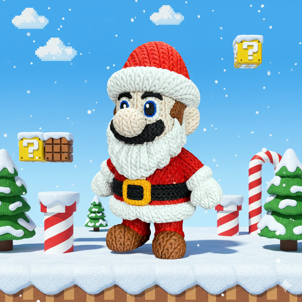 Statuetta 20cm | Action Figure Decorativa | Super Mario Natale, vista 3