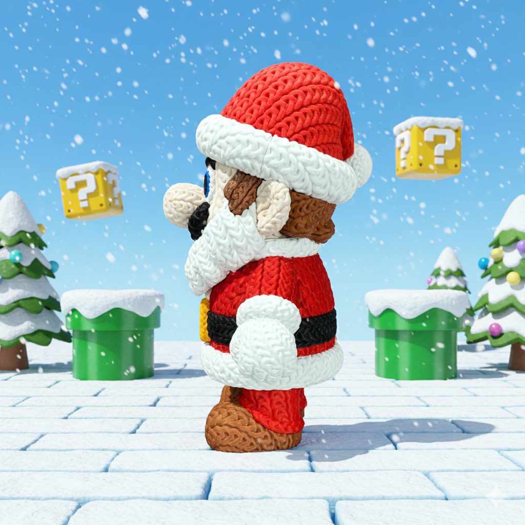 Statuetta 20cm | Action Figure Decorativa | Super Mario Natale, vista 2