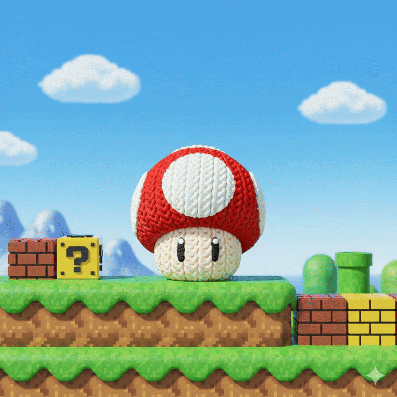 Statuetta 13cm| Action Figure Decorativa | Fungo Mario Bross - Super Mario, vista 2