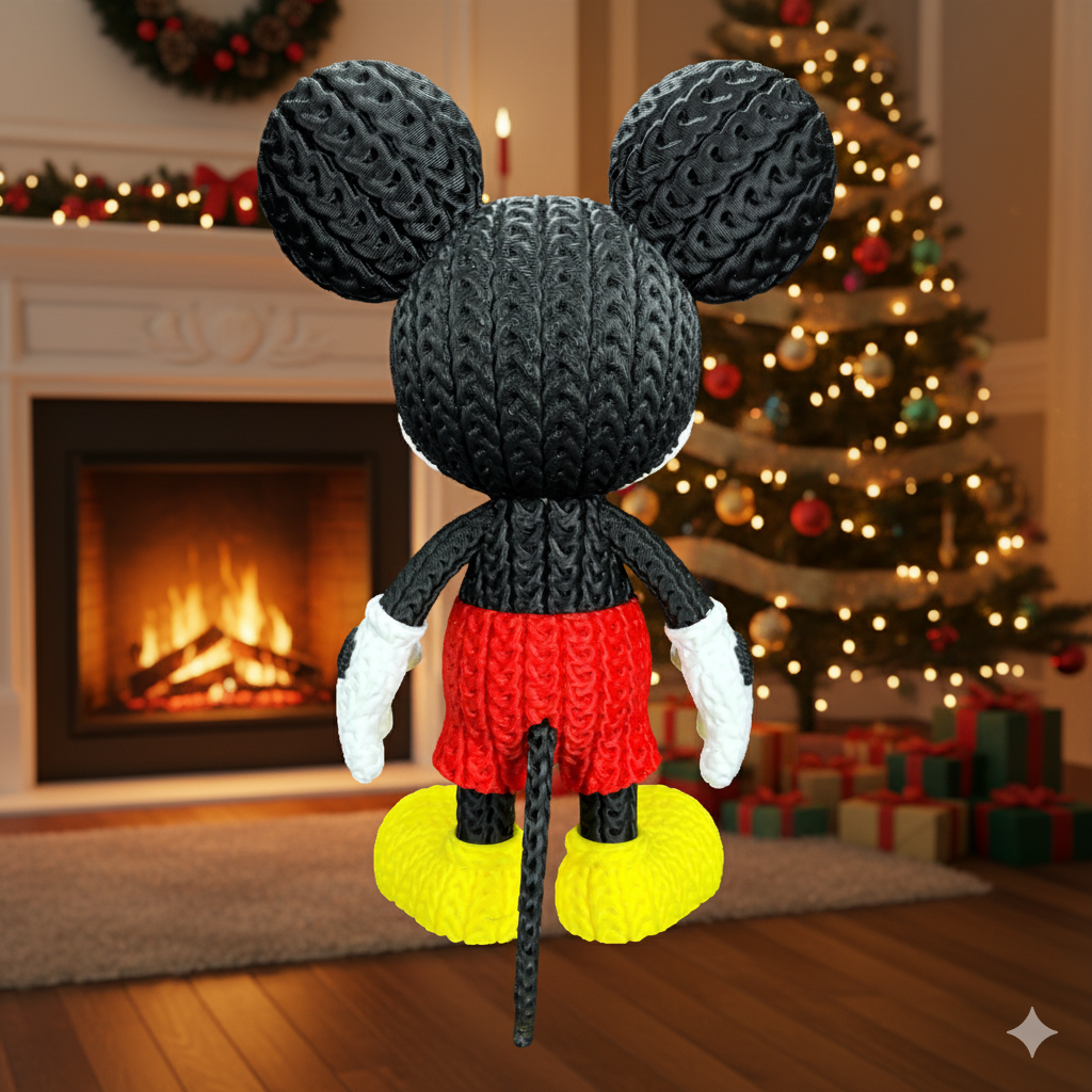 Statuetta 20cm | Action Figure Decorativa | Topolino - Effetto Cucito 3D, vista 4
