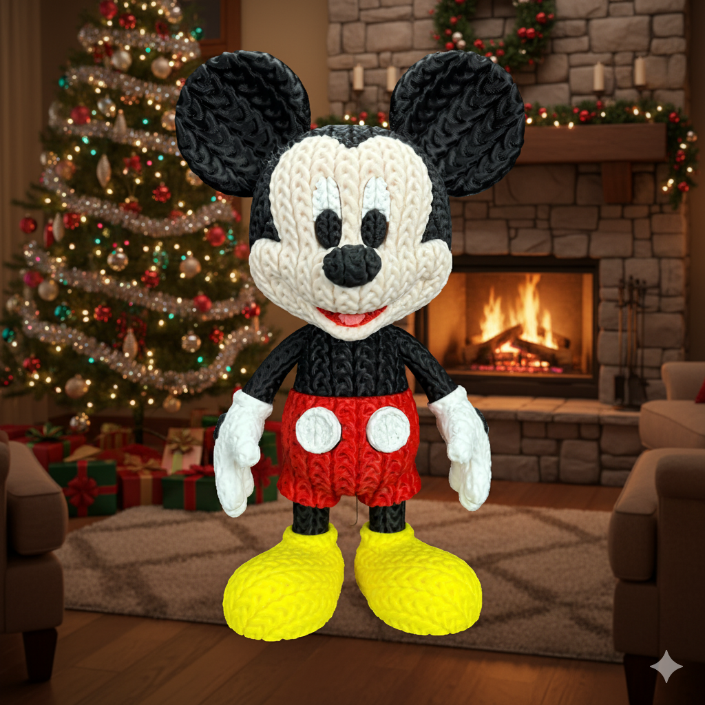 Statuetta 20cm | Action Figure Decorativa | Topolino - Effetto Cucito 3D, vista 2