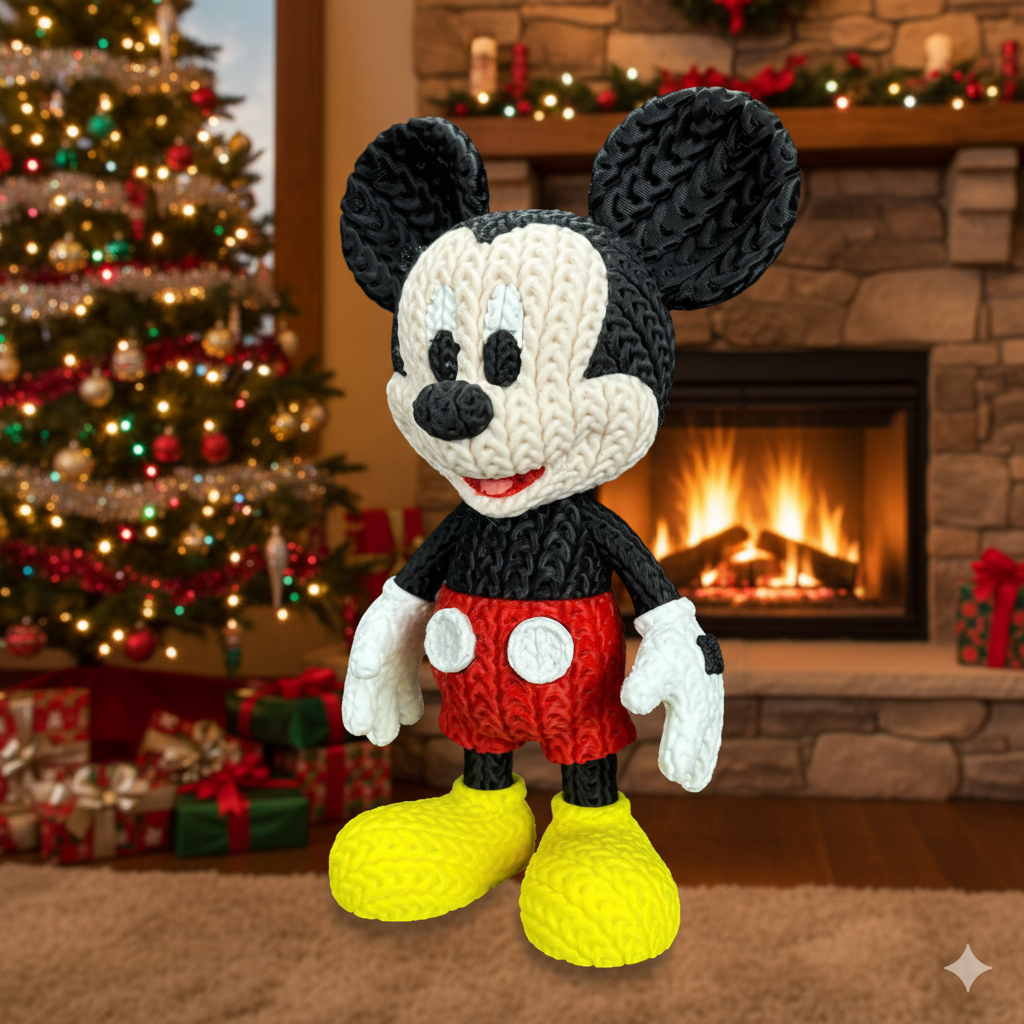 Statuetta 20cm | Action Figure Decorativa | Topolino - Effetto Cucito 3D, vista 3