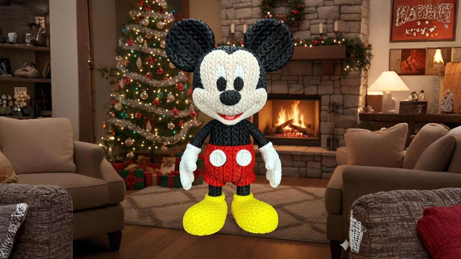 Statuetta 20cm | Action Figure Decorativa | Topolino - Effetto Cucito 3D