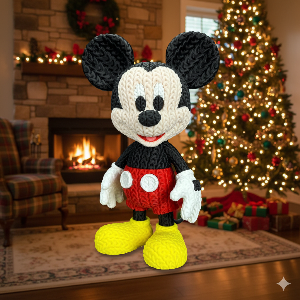 Statuetta 20cm | Action Figure Decorativa | Topolino - Effetto Cucito 3D, vista 6