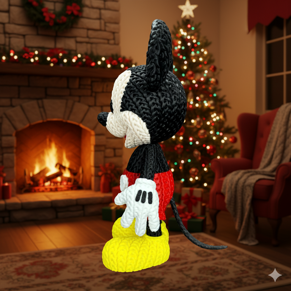 Statuetta 20cm | Action Figure Decorativa | Topolino - Effetto Cucito 3D, vista 5