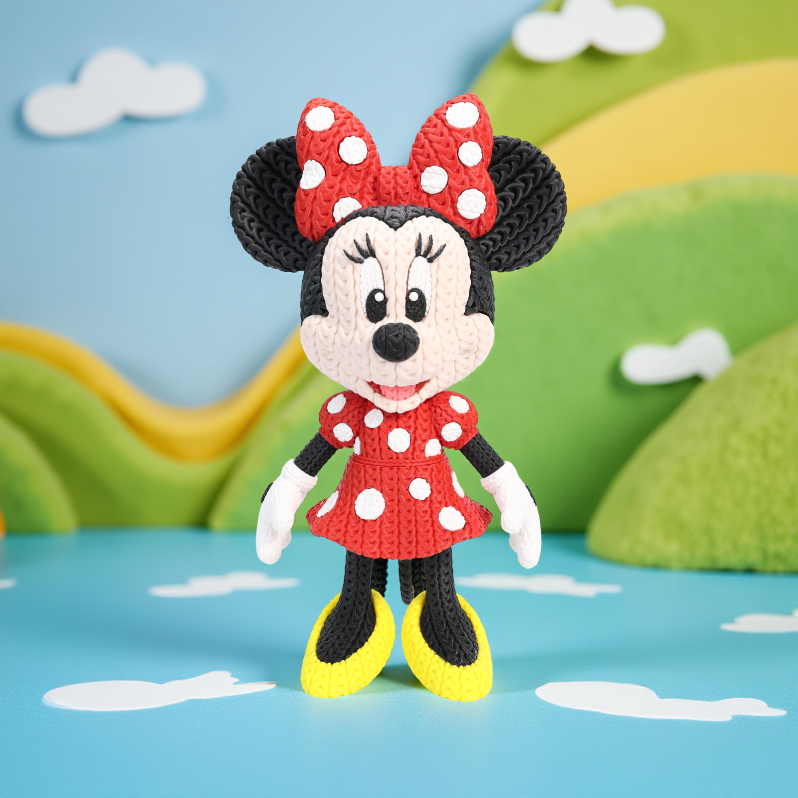 Statuetta 20cm | Action Figure Decorativa | Minnie  Topolina- Effetto Cucito 3D, vista 6