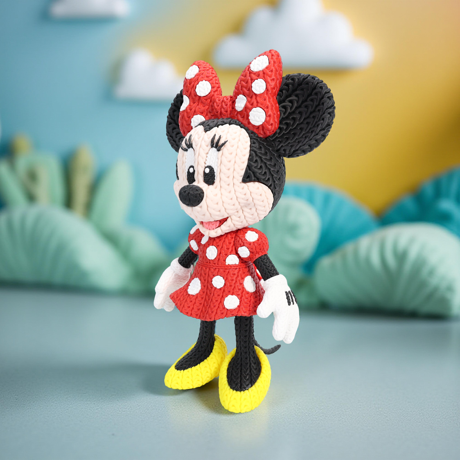 Statuetta 20cm | Action Figure Decorativa | Minnie  Topolina- Effetto Cucito 3D