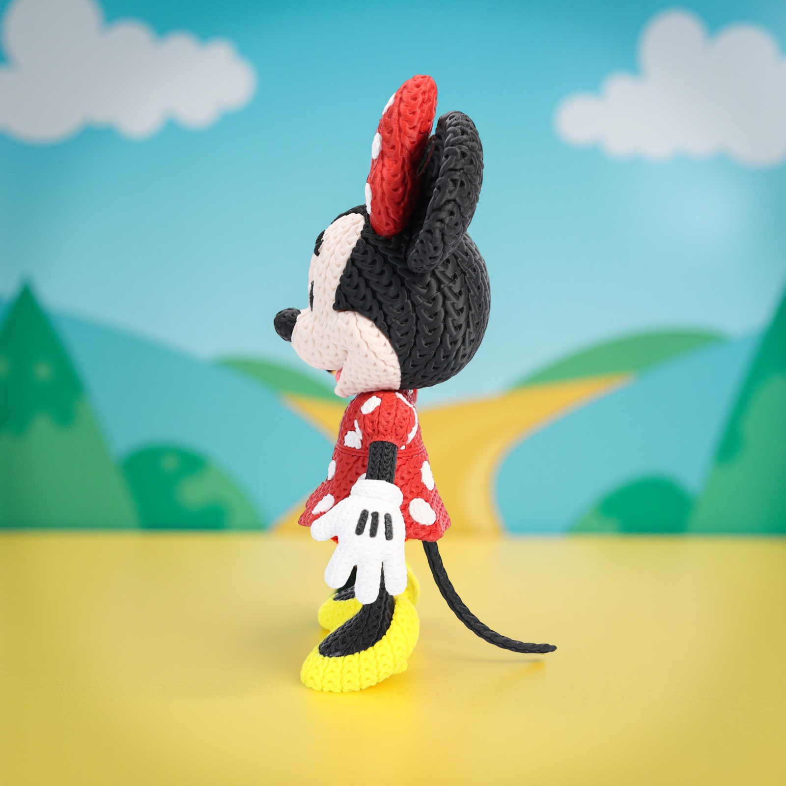 Statuetta 20cm | Action Figure Decorativa | Minnie  Topolina- Effetto Cucito 3D, vista 2
