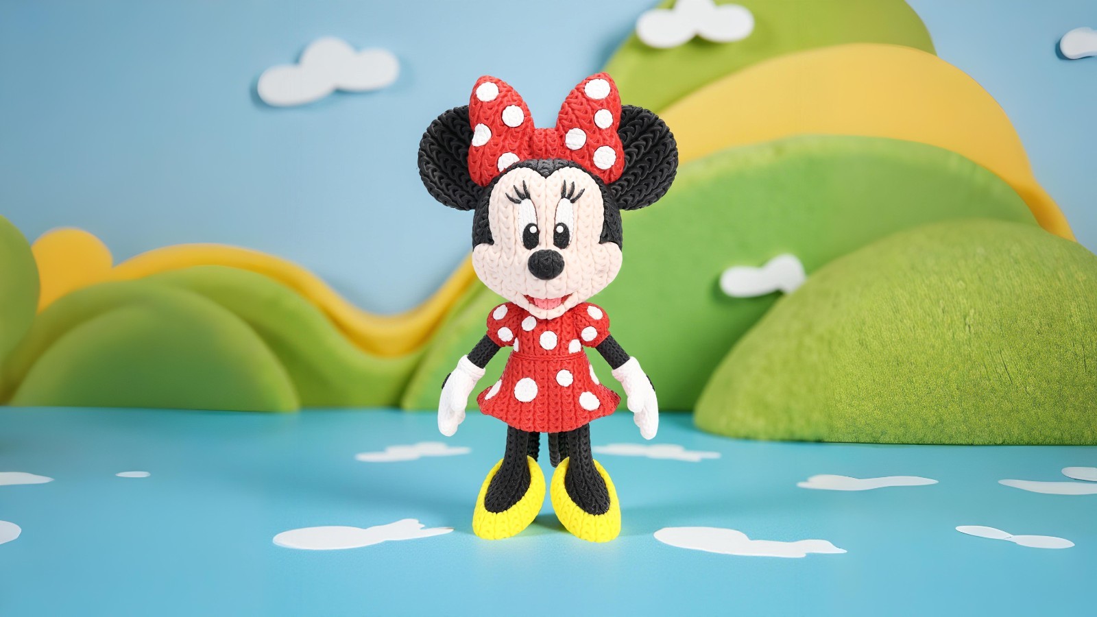Statuetta 20cm | Action Figure Decorativa | Minnie  Topolina- Effetto Cucito 3D, vista 5