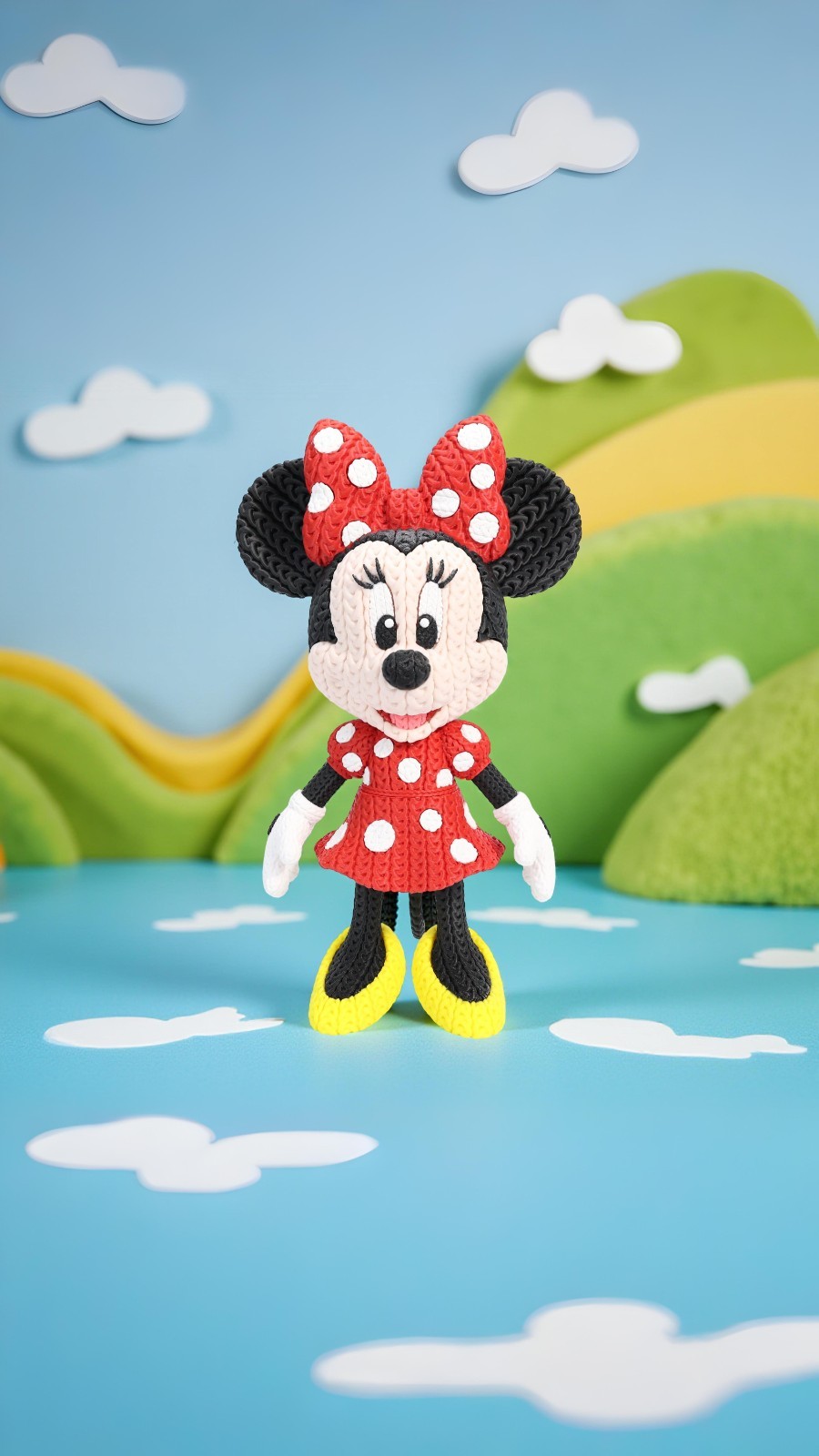 Statuetta 20cm | Action Figure Decorativa | Minnie  Topolina- Effetto Cucito 3D, vista 4